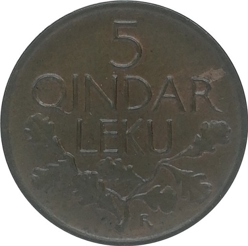 Zdjęcie oferty: Albania 5 qindar leku 1926, KM#1