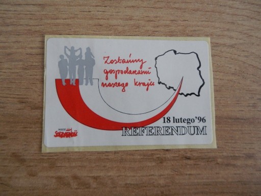 Zdjęcie oferty: Nalepka naklejka Solidarność REFERENDUM 1996