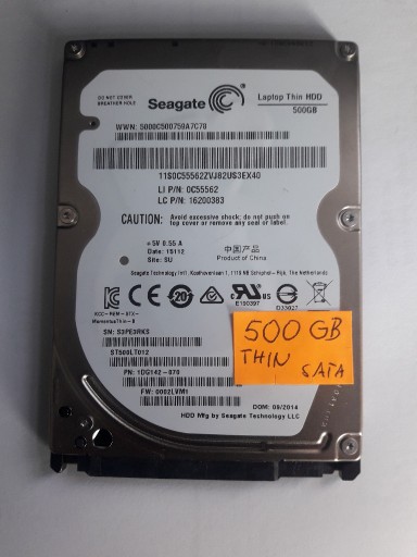 Zdjęcie oferty: Dysk twardy 2,5"   Seagate Thin  500GB