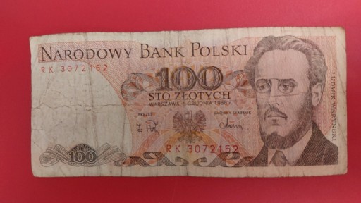 Zdjęcie oferty: Banknot 100 zł z 1988 r, Seria RK