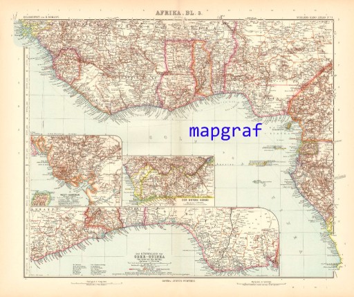 Zdjęcie oferty: TOGO LIBERIA NIGERIA stara mapa z 1906 roku 71