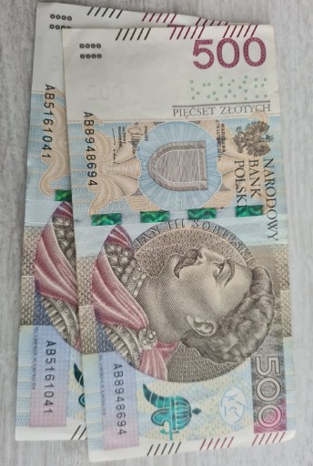 Zdjęcie oferty: Banknot kolekcjonerski 500 zł seria AB rok 2016
