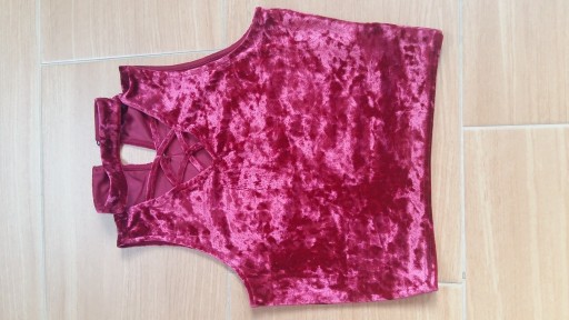 Zdjęcie oferty: Bluzka XS/S New Look krótki top, choker,bordo.