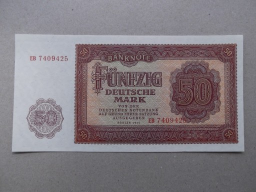 Zdjęcie oferty: Niemcy NRD 50 marek 1955 ser.EB UNC  