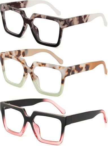 Zdjęcie oferty: JM 3-pak okularów do czytania w stylu Oprah dla kobiet +1,5