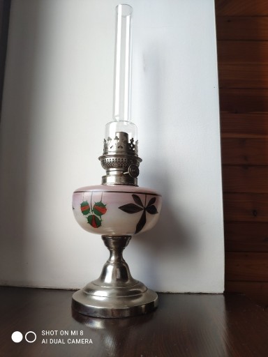 Zdjęcie oferty: Stara francuska lampa naftowa emalia