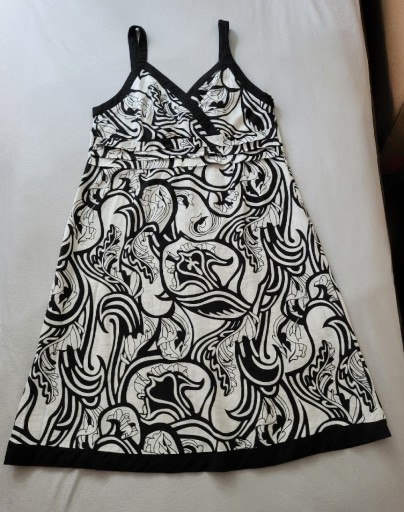 Zdjęcie oferty: Sukienka damska 46 len czarno-biała Marks&Spencer 