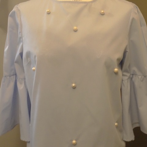 Zdjęcie oferty: Niebieska hiszpanka bluzka z perłami M Vadim cudo