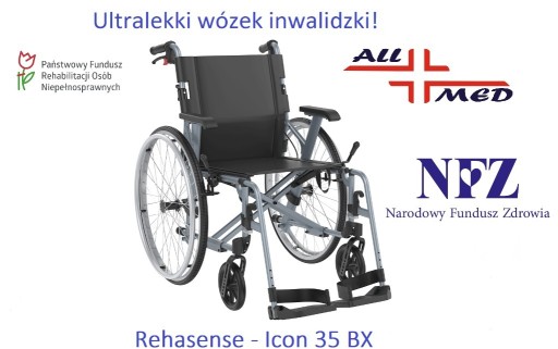 Zdjęcie oferty: Wózek inwalidzki Rehasense Icon 35 BX, NFZ.