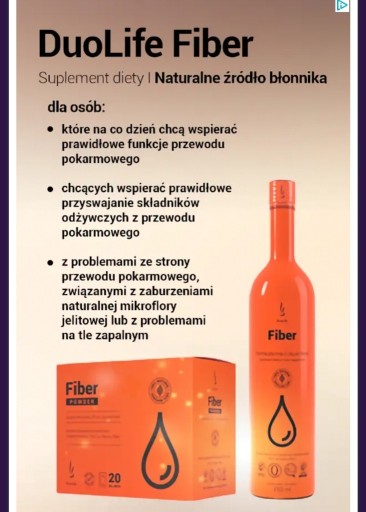 Zdjęcie oferty: duolife Fiber 750ml blonnik