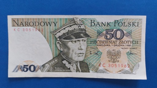 Zdjęcie oferty: Banknot 50 zł z 1988r, Seria KC