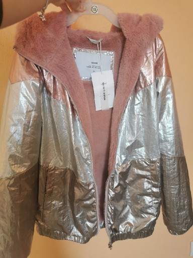 Zdjęcie oferty: Kurtka metaliczna Rose gold Silver Cropp XS 