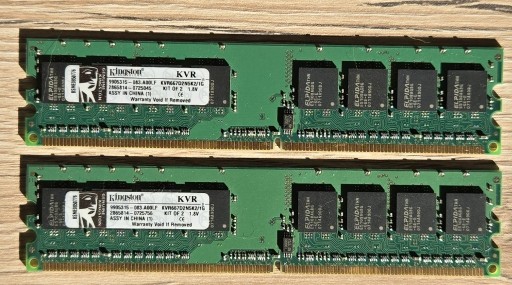 Zdjęcie oferty: Pamięć Kingston DDR2 2x512MB 667MHz PC5300