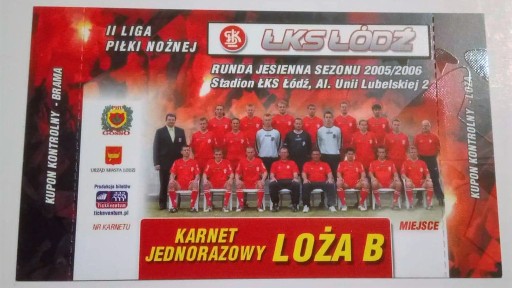 Zdjęcie oferty: ŁKS Łódź - karnet jesień 2005 (jednorazowy)