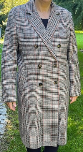Zdjęcie oferty: Płaszcz damski 46  zima WYPRZEDAŻ SZAFY modna kratka!