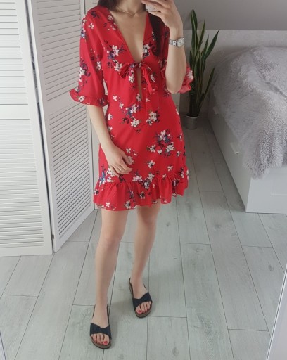 Zdjęcie oferty: Parisian Tall czerwona sukienka w kwiaty 40 L