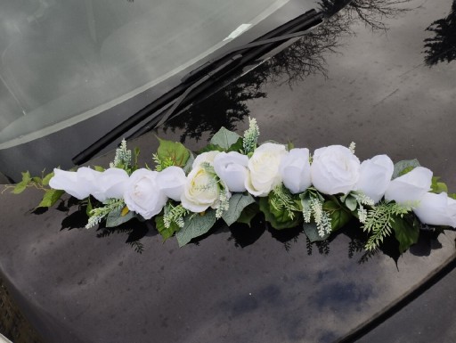 Zdjęcie oferty: Dekoracja biała girlanda  na auto slubne