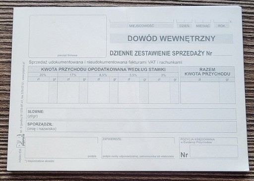 Zdjęcie oferty: Druki Dowód Wewnętrzny