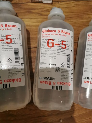 Zdjęcie oferty: Glukoza roztwór do infuzji, kroplowki  Braun0 G-5