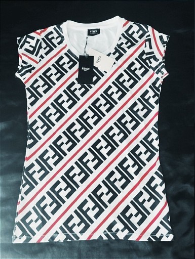 Zdjęcie oferty: Fendi ecrue T-shirt bluzka z krótkim rękawem 