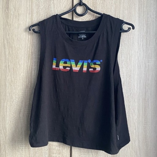 Zdjęcie oferty: Czarna koszulka top t-shirt bezrękawnik Levis L/40