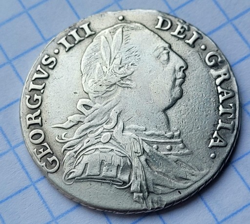Zdjęcie oferty: 1787 WLK.BRYTANIA, JERZY III, srebrny 1 SZYLING 