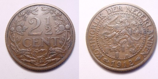 Zdjęcie oferty: Holandia 2,5 cent 1912 r.