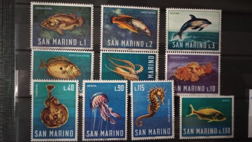 Zdjęcie oferty: SAN MARINO_1966r. fauna morska, ryby,czyste**
