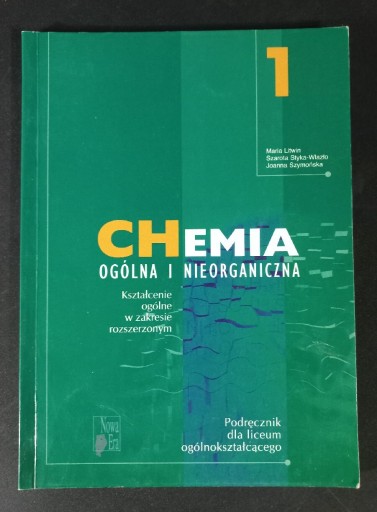 Zdjęcie oferty: Chemia 1 ogólna i nieorganiczna podręcznik