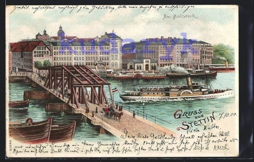 Zdjęcie oferty: SZCZECIN Stettin most parowiec 1900