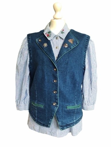 Zdjęcie oferty: Bawarski komplet Vintage, koszula i kamizelka, XL