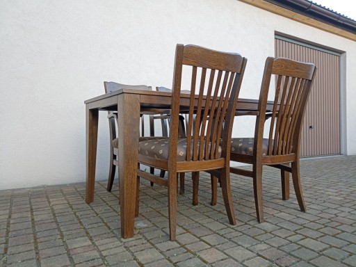 Zdjęcie oferty: Stół 100% dąb + 4 krzesła z podłokietnikami
