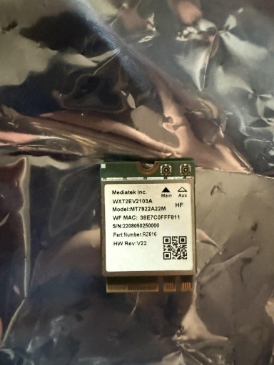 Karta WiFi Mediatek RZ616 MT7922A22M M 2 WiFi 6E | Bojadła | Kup teraz ...
