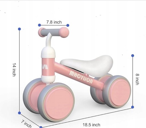 Zdjęcie oferty: Rowerek biegowy dla dzieci MHCYLION różowy 10-24 miesięcy