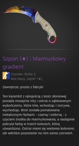 Zdjęcie oferty: Szpon | Marmurkowy gradient | FN | CS2