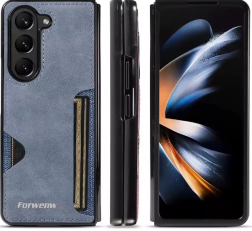 Zdjęcie oferty: ETUI GUMA CASE SAMSUNG GALAXY Z FOLD 4 FORENW NIEBIESKIE RETRO SKÓRZANE