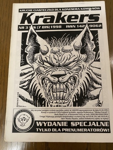 Zdjęcie oferty: Krakers nr 3 bis ( 7 bis ) 1998 wydanie specjalne komiks Michaś Potrafi