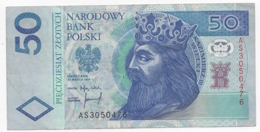 Zdjęcie oferty: 50 złotych AS 1994 rzadka seria