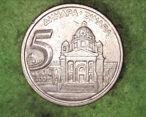 Zdjęcie oferty: Jugosławia - 5 dinarów  2002