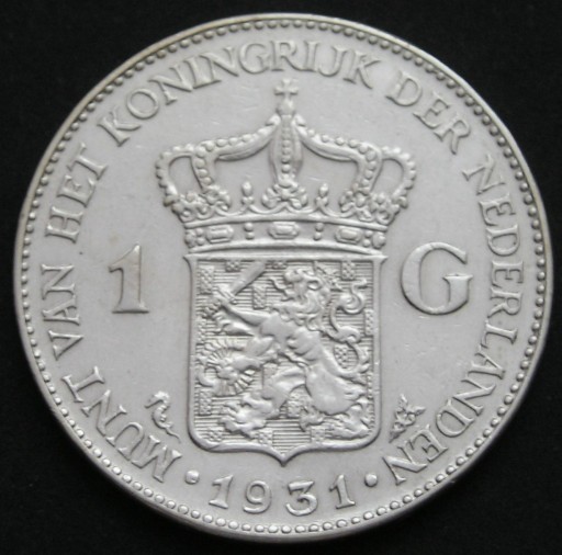 Zdjęcie oferty: Holandia 1 gulden 1931 - Wilhelmina - srebro