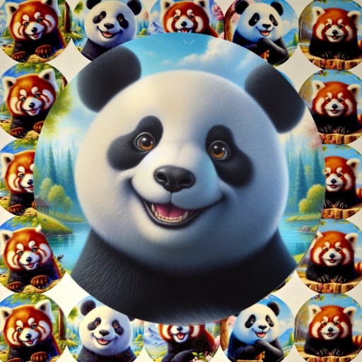 Zdjęcie oferty: Naklejki pandy 40 sztuk 8 wzorów 
