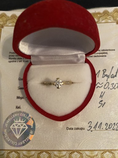 Zdjęcie oferty: Złoty pierścionek brylant diament 