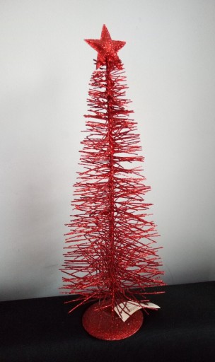 Zdjęcie oferty: Choinka świąteczna czerwona brokat 50cm