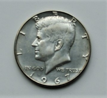 Zdjęcie oferty: 1/2 dolar 1967  half dollar Kennedy srebro Stan!!
