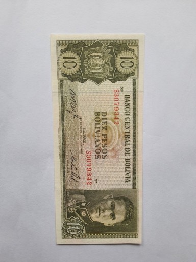 Zdjęcie oferty: Banknot 10 pesos  Bolivia