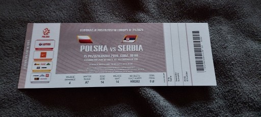 Zdjęcie oferty: Bilet Kolekcjonerski Polska - Serbia