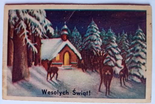 Zdjęcie oferty: Pocztówka bożonarodzeniowa, 1947 r.
