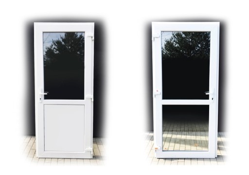 Zdjęcie oferty: Drzwi PCV,  Plastikowe Białe szyba-panel 100x200