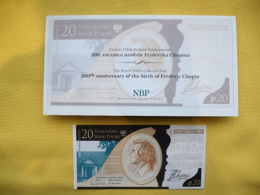 Zdjęcie oferty: Banknot kolekcjonerski 20zł - Chopin