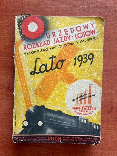 Zdjęcie oferty: Urzędowy Rozkład Jazdy PKP i Lotów Lato 1939